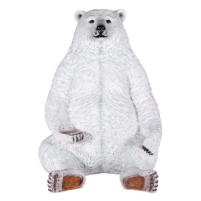 Sitting Pretty Oversized Brown Bear Statues with Photo Op Paw Seat