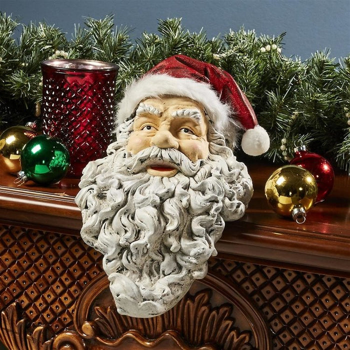 Ho-Ho-Hold It Santa Mantel Stocking Holder Statue