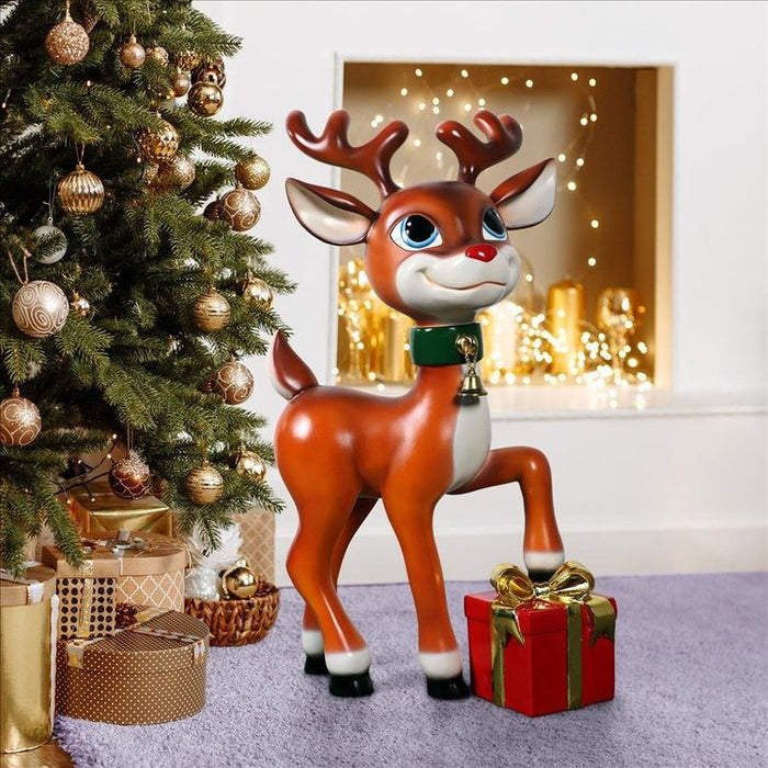 Belle, Santa’s Red-Nosed Christmas Reindeer Statue