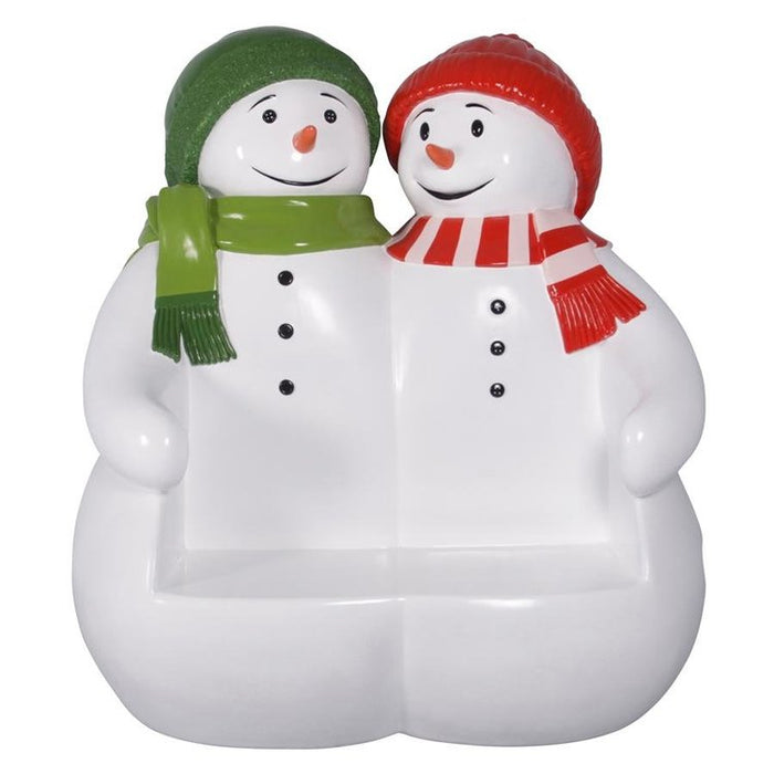 Powder Pals Holiday Snowman Photo Op Sculptural Bench