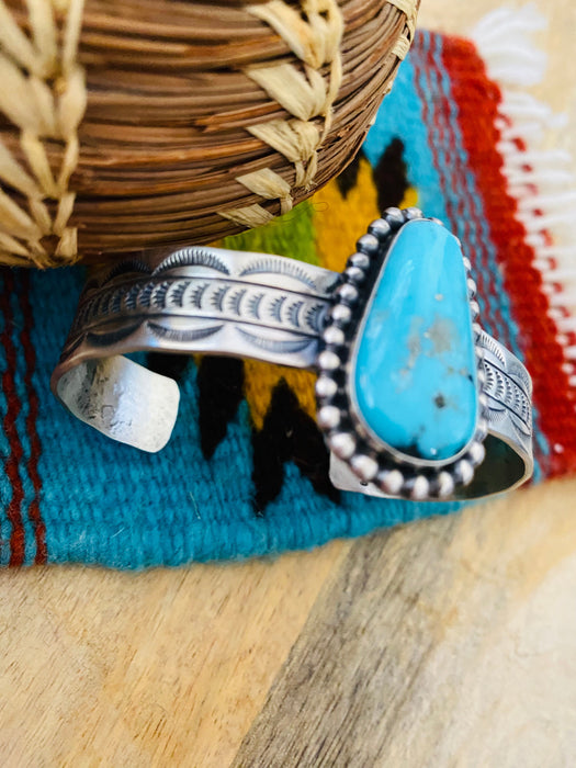 Navajo Sterling Silver & Turquoise Cuff Bracelet