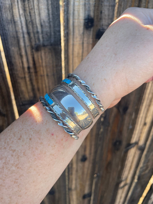 “The Cassidy Stacker” Navajo Sterling Silver & Turquoise Cuffs