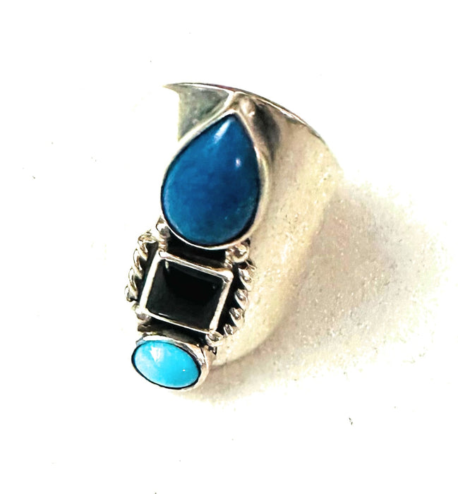 Handmade Sterling Silver & Multi Stone Ring Size 6.5 - Culture Kraze Marketplace.com