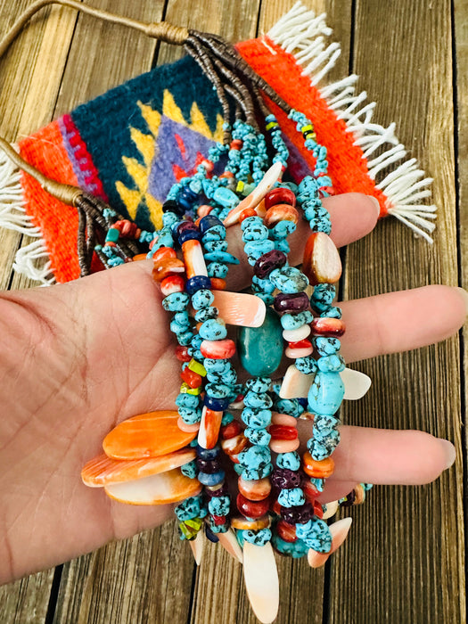 Santo Domingo Multi Stone & Heishi Six Strand Beaded Necklace - Culture Kraze Marketplace.com