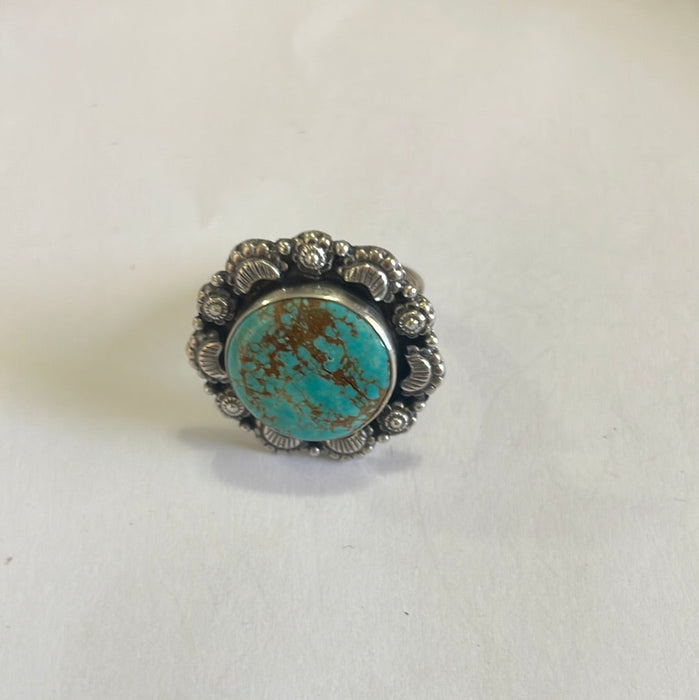 Handmade Sterling Silver & Turquoise Adjustable Ring Signed Nizhoni - Culture Kraze Marketplace.com