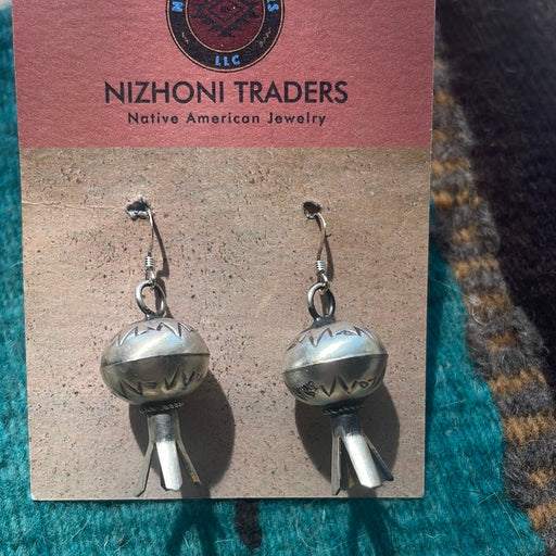 Navajo Sterling Silver Blossom Dangles Signed - Culture Kraze Marketplace.com