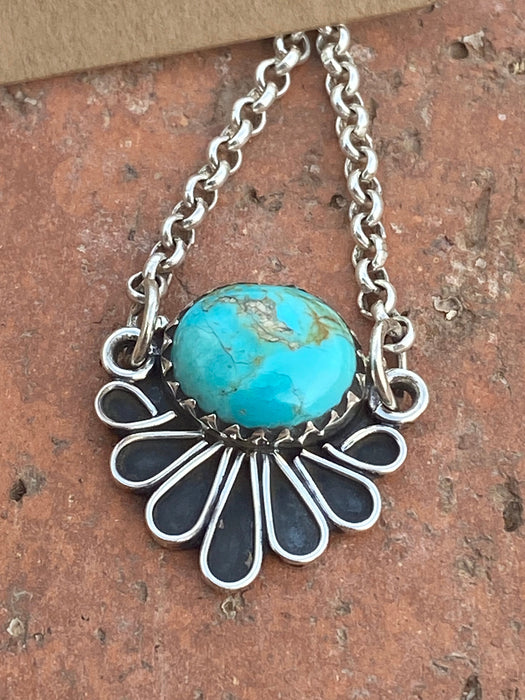 Handmade Sterling Silver & Kingman Turquoise Necklace Set