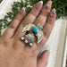 Navajo Thunderbird Sterling Silver, Pink Conch & Turquoise Adjustable Ring Signed - Culture Kraze Marketplace.com