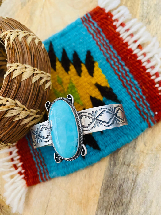 Navajo Sterling Silver & Turquoise Cuff Bracelet