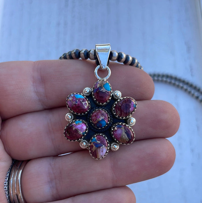 Handmade Sterling Silver & Purple Dream Flower Cluster Pendant - Culture Kraze Marketplace.com