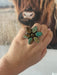 Navajo Jacqueline Silver & Royston Turquoise Flower Ring Size 8.5 Signed - Culture Kraze Marketplace.com