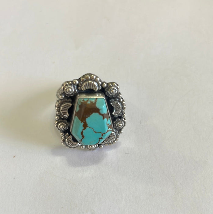 Handmade Sterling Silver & Turquoise Adjustable Ring Signed Nizhoni - Culture Kraze Marketplace.com