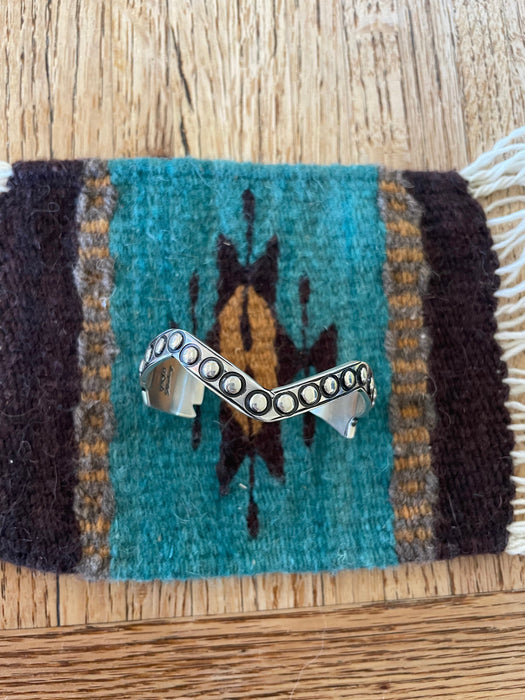 Navajo Sterling Silver Arrow Cuff Bracelet Signed