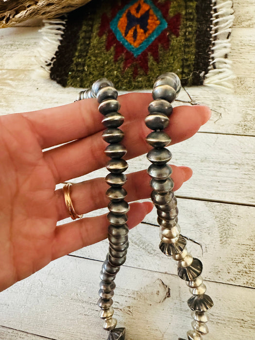 Navajo Sterling Silver Pearl Beaded Necklace 24” - Culture Kraze Marketplace.com