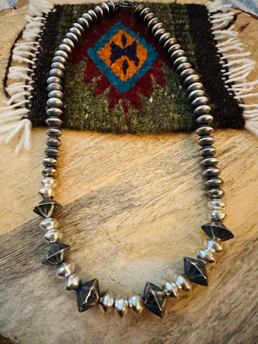 Navajo Sterling Silver Pearl Beaded Necklace 20” - Culture Kraze Marketplace.com