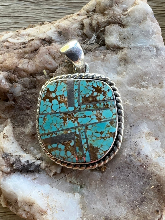 Turquoise & Sterling Silver Oval Pendant - Culture Kraze Marketplace.com