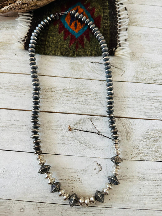 Navajo Sterling Silver Pearl Beaded Necklace 24” - Culture Kraze Marketplace.com