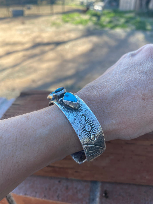 Zuni Royston Turquoise Sterling Silver cuff By Jude Candeleria