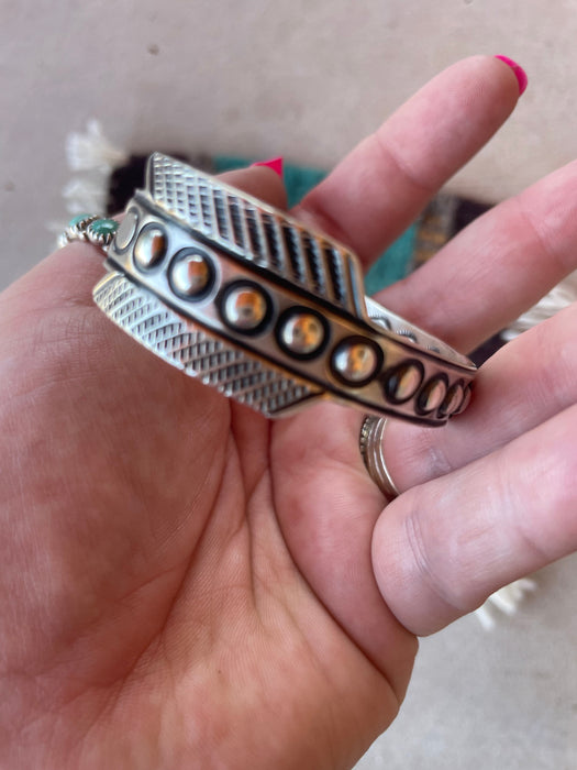 Navajo Sterling Silver Arrow Cuff Bracelet Signed