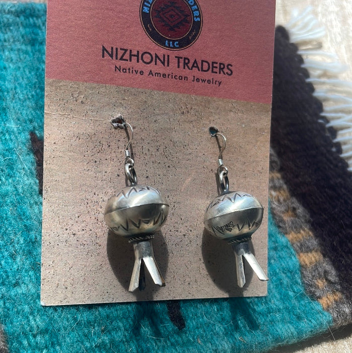 Navajo Sterling Silver Blossom Dangles Signed - Culture Kraze Marketplace.com