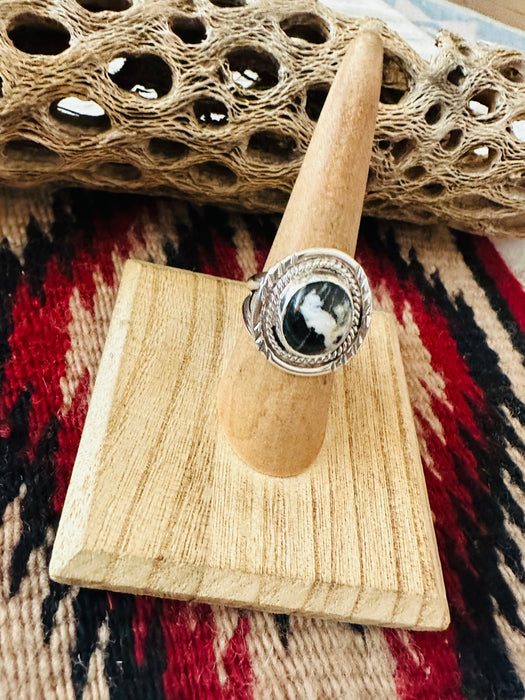 Navajo Sterling Silver & White Buffalo Ring Size 6.25 - Culture Kraze Marketplace.com