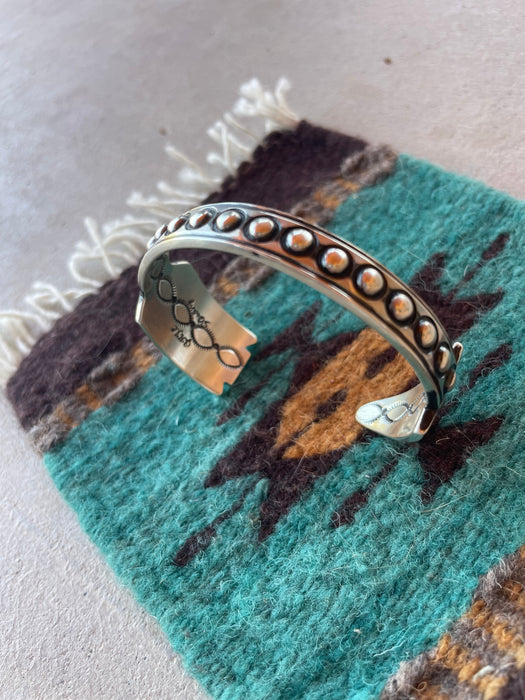 Navajo Sterling Silver Arrow Cuff Bracelet Signed