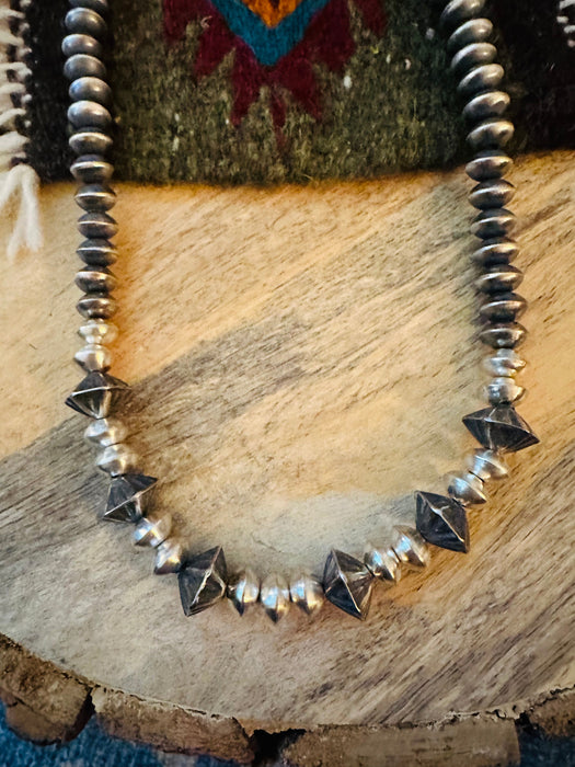 Navajo Sterling Silver Pearl Beaded Necklace 20” - Culture Kraze Marketplace.com