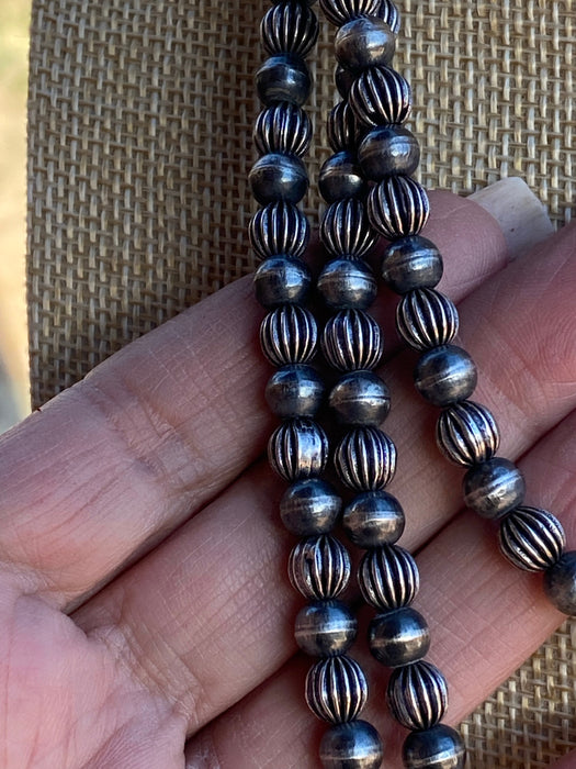 Custom 6mm Navajo Pearl Style  70 inch beads - Culture Kraze Marketplace.com