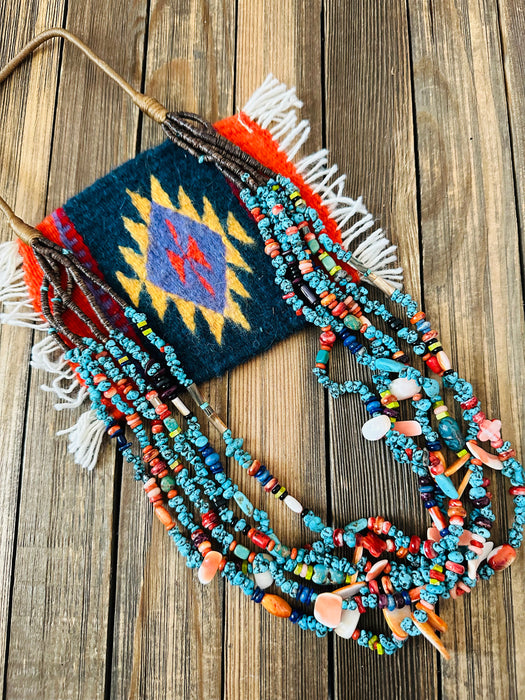 Santo Domingo Multi Stone & Heishi Six Strand Beaded Necklace - Culture Kraze Marketplace.com