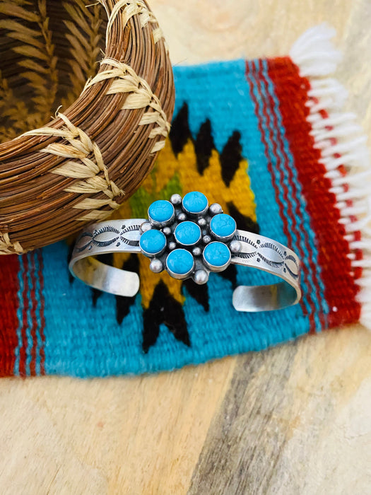 Navajo Sterling Silver & Turquoise Cuff Bracelet