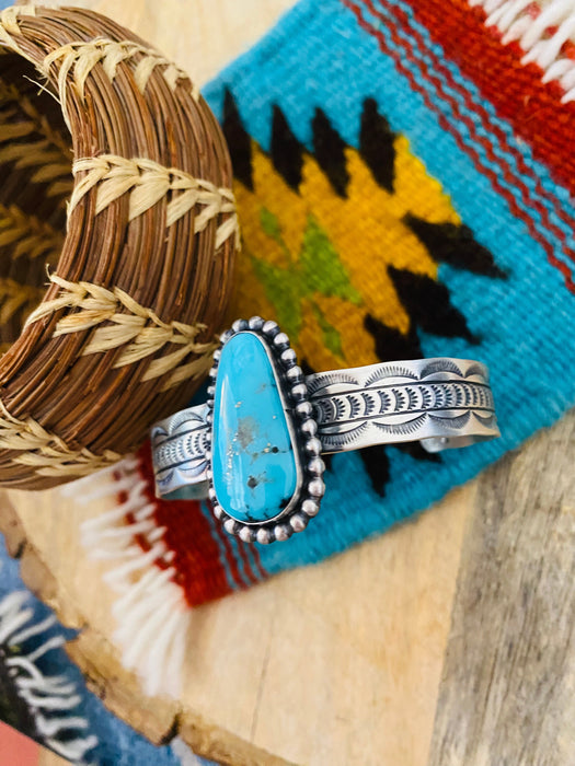 Navajo Sterling Silver & Turquoise Cuff Bracelet