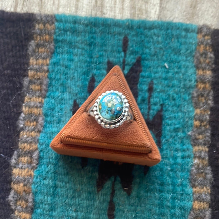 “The Andi” Navajo Turquoise Sterling Silver Ring Size 9.5 - Culture Kraze Marketplace.com