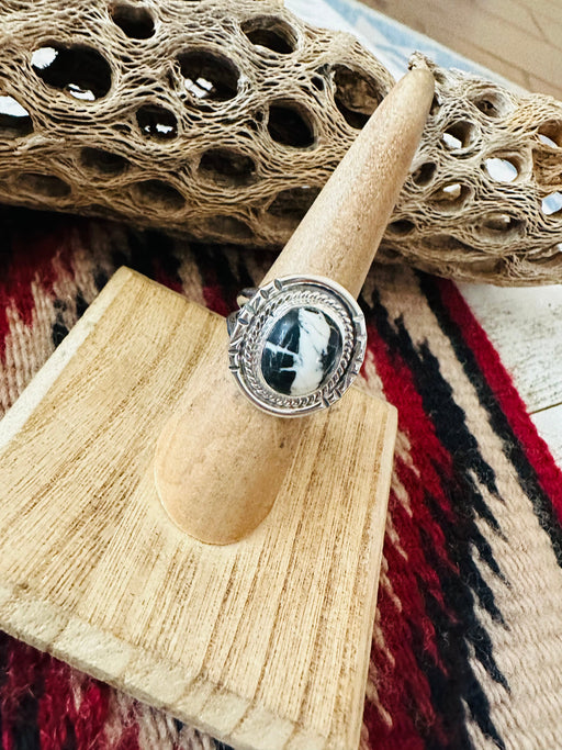 Navajo Sterling Silver & White Buffalo Ring Size 5.5 - Culture Kraze Marketplace.com