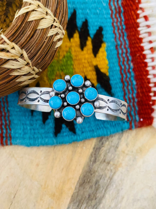 Navajo Sterling Silver & Turquoise Cuff Bracelet