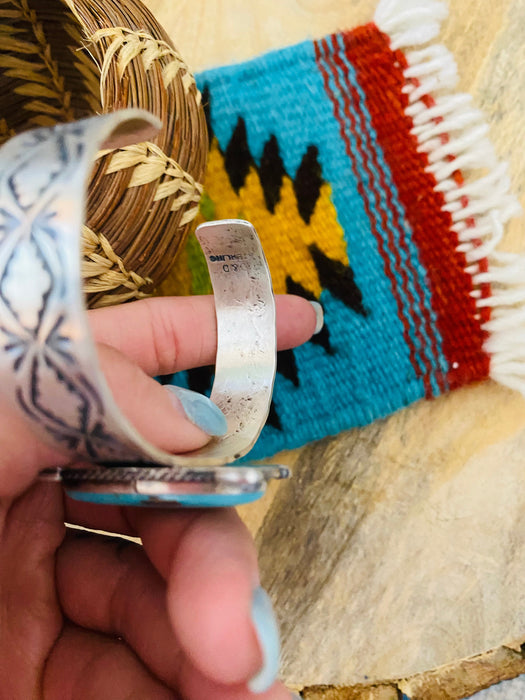 Navajo Sterling Silver & Turquoise Cuff Bracelet