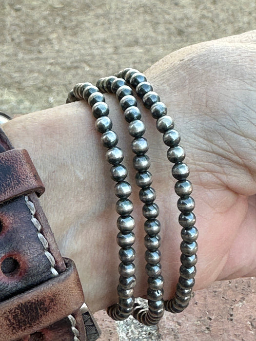 Sterling Silver Pearl & Pink Conch Star Beaded Bracelet