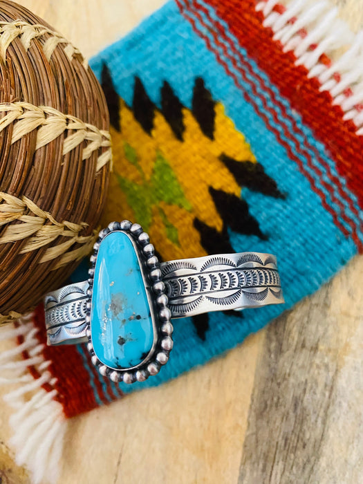 Navajo Sterling Silver & Turquoise Cuff Bracelet