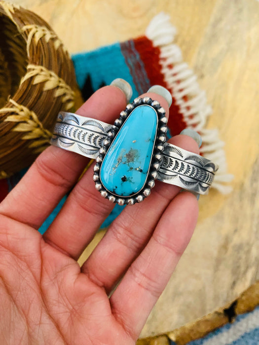 Navajo Sterling Silver & Turquoise Cuff Bracelet