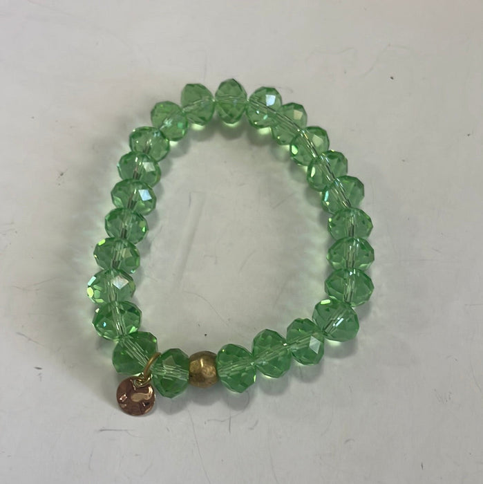 Handmade Beaded Stretch Bracelet Green