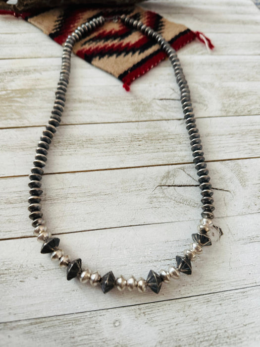 Navajo Sterling Silver Pearl Beaded Necklace 30” - Culture Kraze Marketplace.com