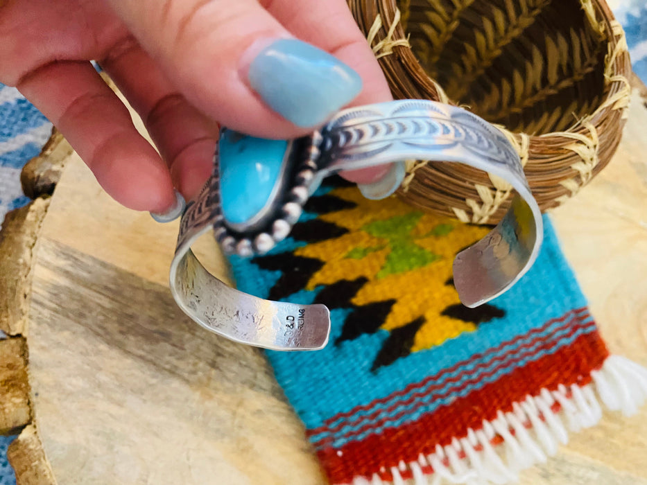 Navajo Sterling Silver & Turquoise Cuff Bracelet