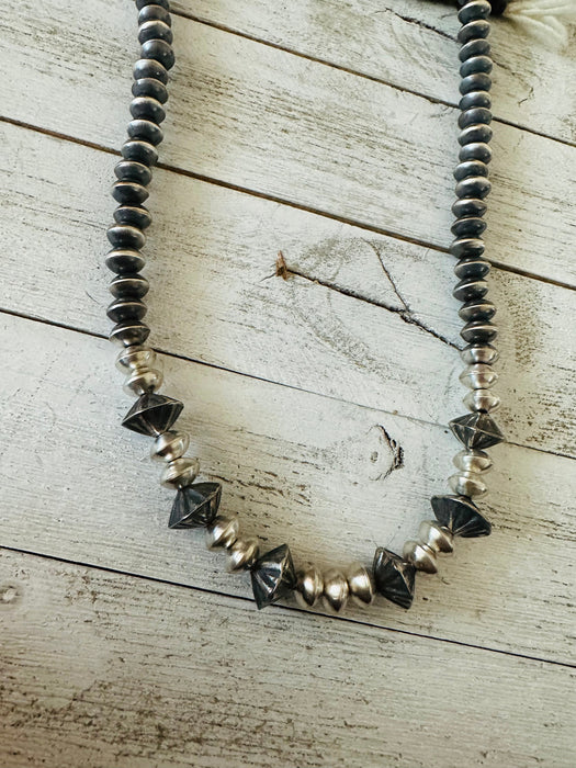 Navajo Sterling Silver Pearl Beaded Necklace 24” - Culture Kraze Marketplace.com