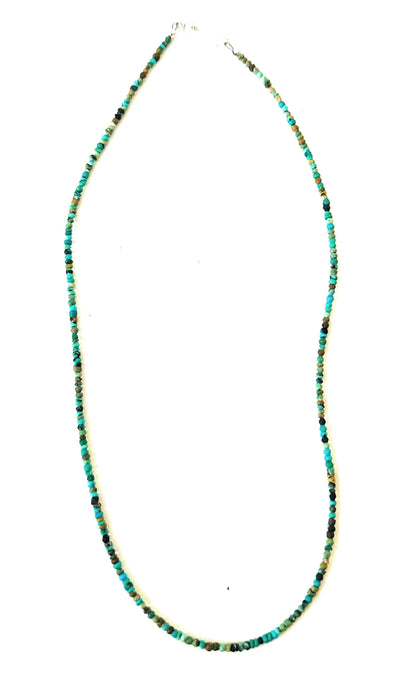 Navajo Turquoise and Sterling Silver Beaded Necklace 16” or 18”