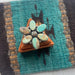 Navajo Jacqueline Silver & Royston Turquoise Flower Ring Size 8.5 Signed - Culture Kraze Marketplace.com