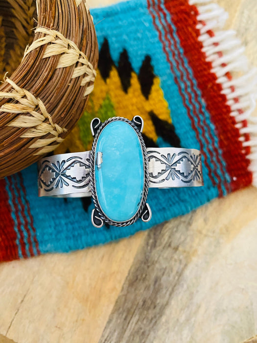 Navajo Sterling Silver & Turquoise Cuff Bracelet