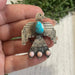 Navajo Thunderbird Sterling Silver, Pink Conch & Turquoise Adjustable Ring Signed - Culture Kraze Marketplace.com