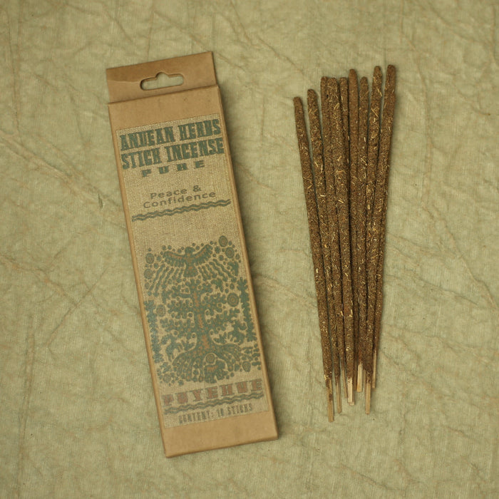 Smudging Incense - Pure - Andean Herbs Incense Sticks - Peace & Confidence