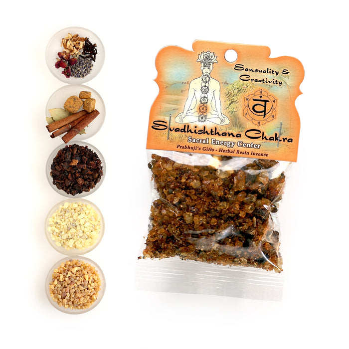 Resin Incense Sacral Chakra Svadhishtana - Sensuality and Creativity - 1.2oz bag