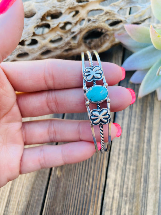 Navajo Sterling Cuff & Kingman Turquoise Cuff Bracelet