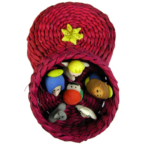 <center> Mini Basket Nativity Handmade by Camari Artisans in Ecuador</center>